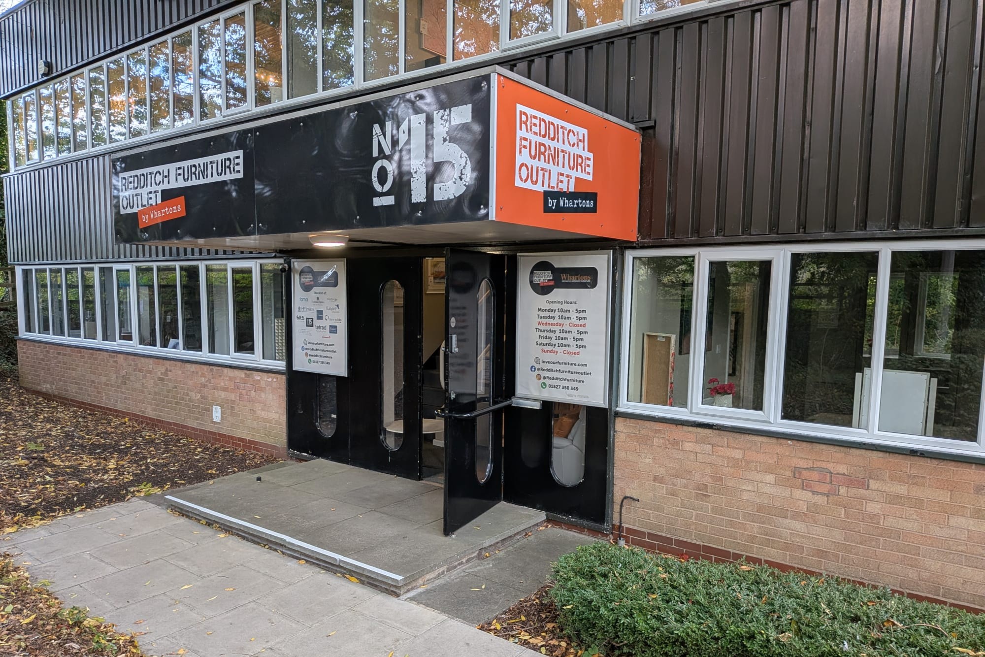 Outside the Redditch Furniture Outlet showroom